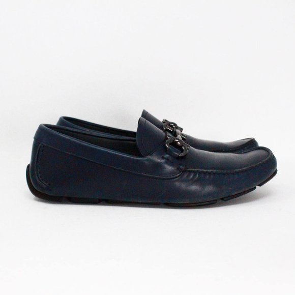 SALVATORE FERRAGAMO #40279 Blue Marin Calf Parigi 8 Loafers (US 6 EU 36) main image 7